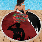 Anzac Day Women Veteran Beach Blanket Ode of Remembrance