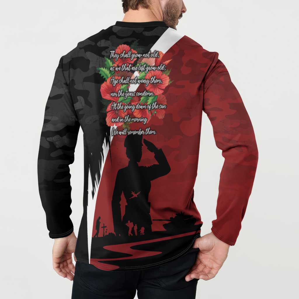 Anzac Day Women Veteran Button Sweatshirt Ode of Remembrance