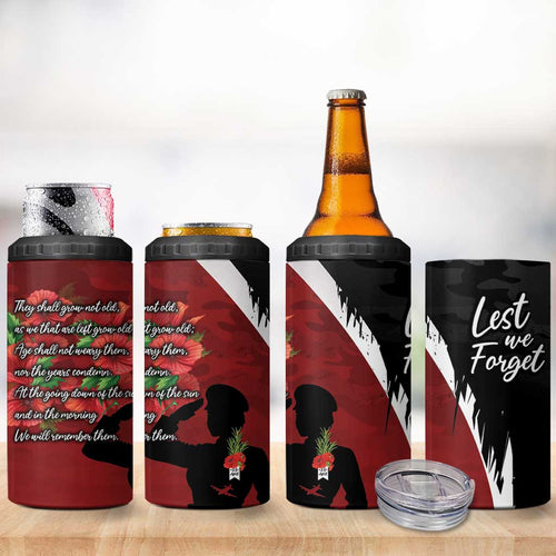 Anzac Day Women Veteran 4 in 1 Can Cooler Tumbler Ode of Remembrance