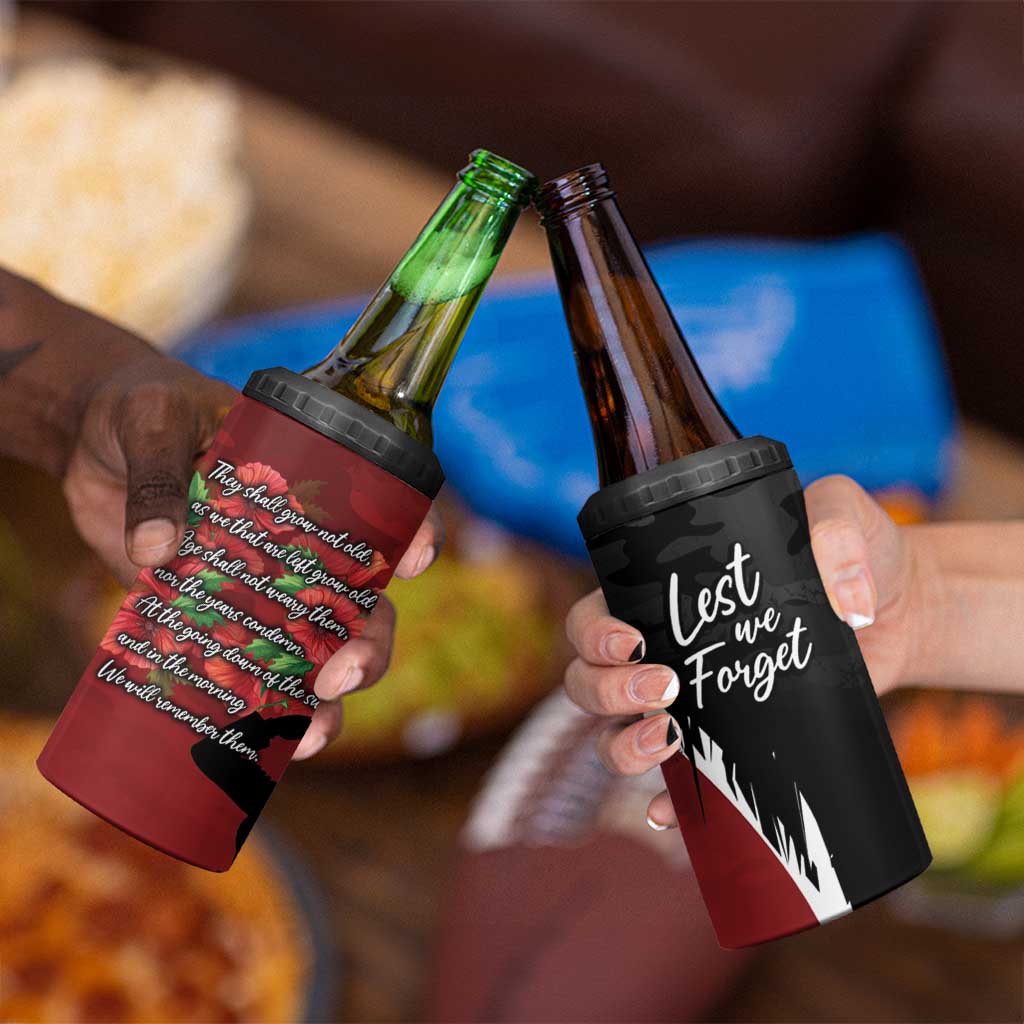 Anzac Day Women Veteran 4 in 1 Can Cooler Tumbler Ode of Remembrance
