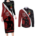 Anzac Day Women Veteran Couples Matching Long Sleeve Bodycon Dress and Long Sleeve Button Shirt Ode of Remembrance