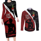 Anzac Day Women Veteran Couples Matching Long Sleeve Bodycon Dress and Long Sleeve Button Shirt Ode of Remembrance