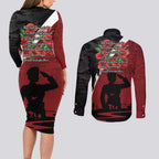 Anzac Day Women Veteran Couples Matching Long Sleeve Bodycon Dress and Long Sleeve Button Shirt Ode of Remembrance