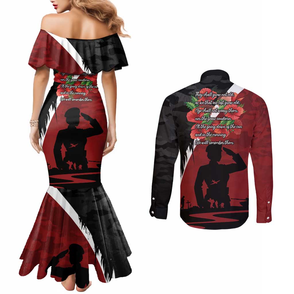 Anzac Day Women Veteran Couples Matching Mermaid Dress and Long Sleeve Button Shirt Ode of Remembrance