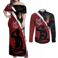 Anzac Day Women Veteran Couples Matching Off Shoulder Maxi Dress and Long Sleeve Button Shirt Ode of Remembrance