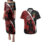 Anzac Day Women Veteran Couples Matching Puletasi and Hawaiian Shirt Ode of Remembrance