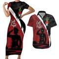 Anzac Day Women Veteran Couples Matching Short Sleeve Bodycon Dress and Hawaiian Shirt Ode of Remembrance