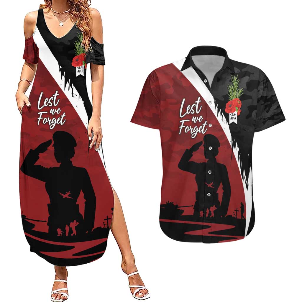 Anzac Day Women Veteran Couples Matching Summer Maxi Dress and Hawaiian Shirt Ode of Remembrance