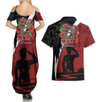 Anzac Day Women Veteran Couples Matching Summer Maxi Dress and Hawaiian Shirt Ode of Remembrance