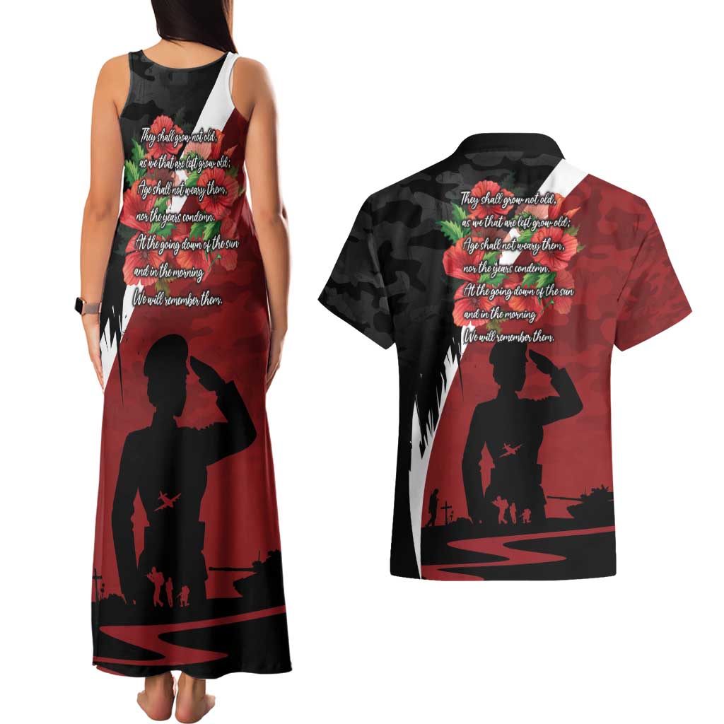 Anzac Day Women Veteran Couples Matching Tank Maxi Dress and Hawaiian Shirt Ode of Remembrance