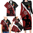 Anzac Day Women Veteran Family Matching Long Sleeve Bodycon Dress and Hawaiian Shirt Ode of Remembrance