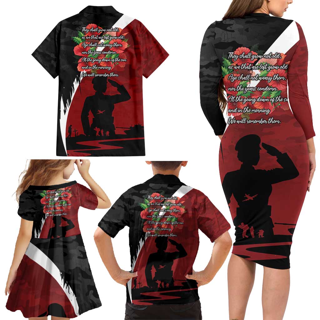Anzac Day Women Veteran Family Matching Long Sleeve Bodycon Dress and Hawaiian Shirt Ode of Remembrance