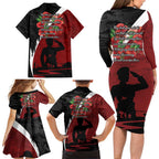 Anzac Day Women Veteran Family Matching Long Sleeve Bodycon Dress and Hawaiian Shirt Ode of Remembrance