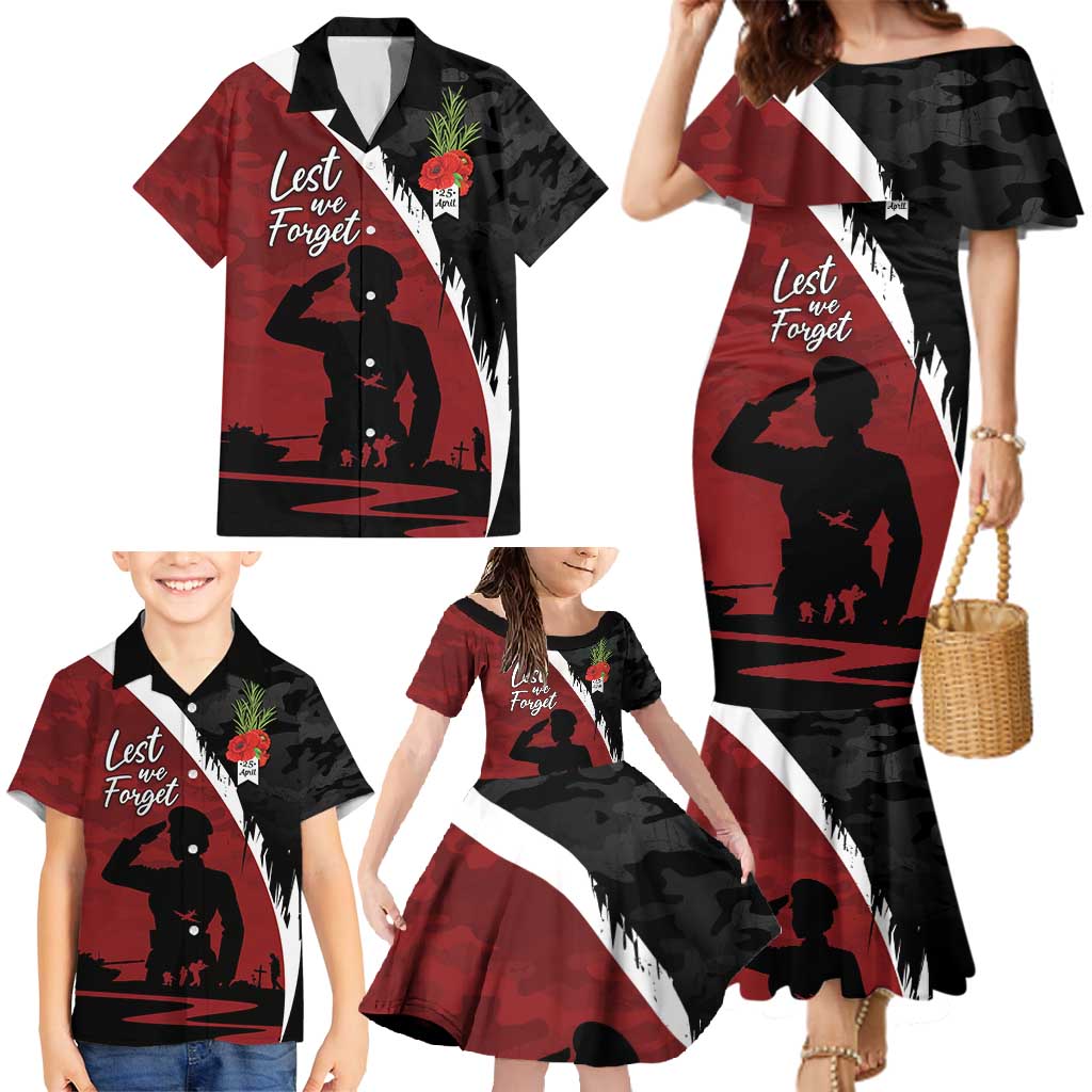 Anzac Day Women Veteran Family Matching Mermaid Dress and Hawaiian Shirt Ode of Remembrance