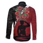 Anzac Day Women Veteran Family Matching Off The Shoulder Long Sleeve Dress and Hawaiian Shirt Ode of Remembrance