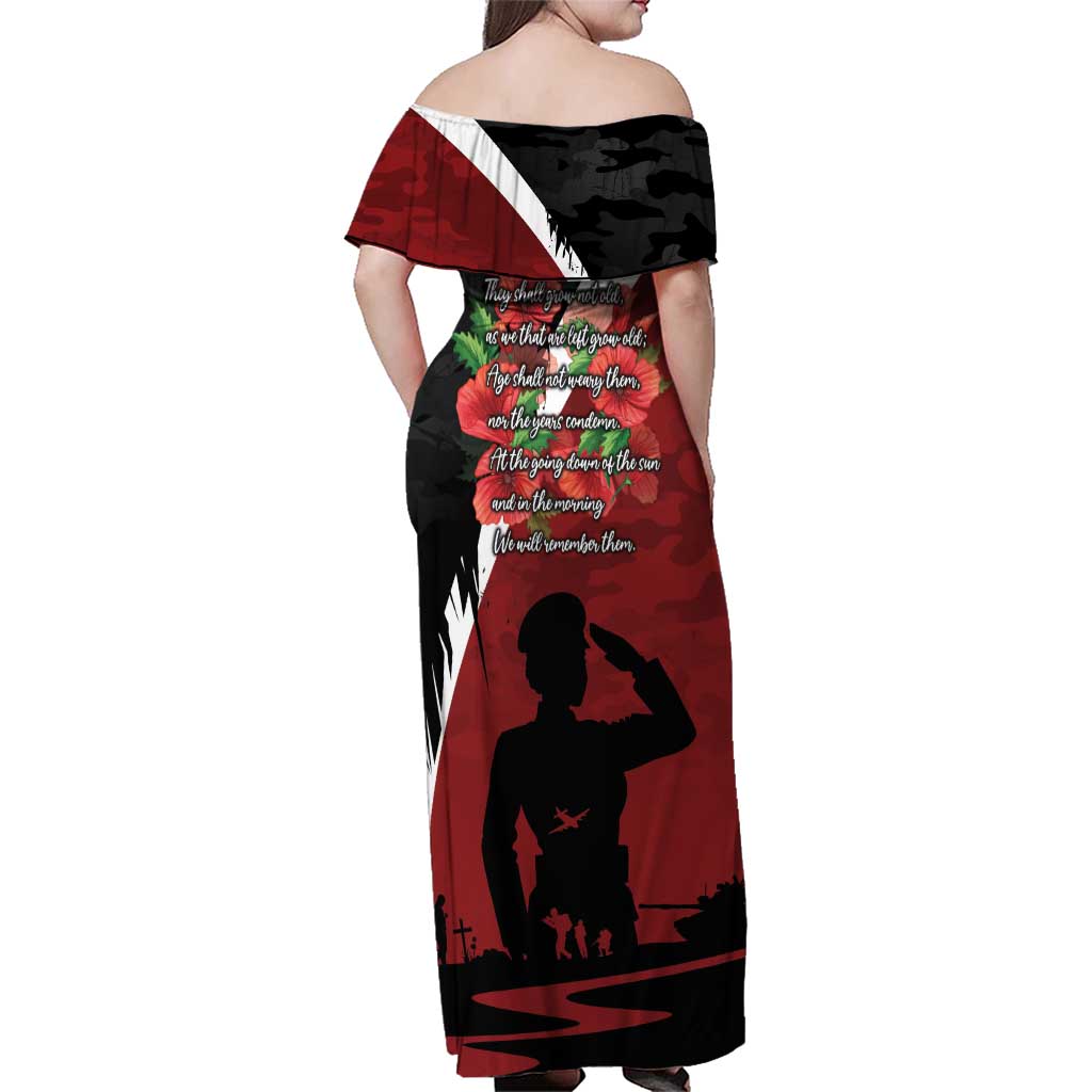 Anzac Day Women Veteran Family Matching Off Shoulder Maxi Dress and Hawaiian Shirt Ode of Remembrance
