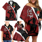 Anzac Day Women Veteran Family Matching Off Shoulder Short Dress and Hawaiian Shirt Ode of Remembrance