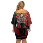 Anzac Day Women Veteran Family Matching Off Shoulder Short Dress and Hawaiian Shirt Ode of Remembrance