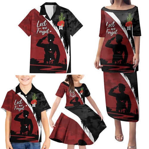 Anzac Day Women Veteran Family Matching Puletasi and Hawaiian Shirt Ode of Remembrance
