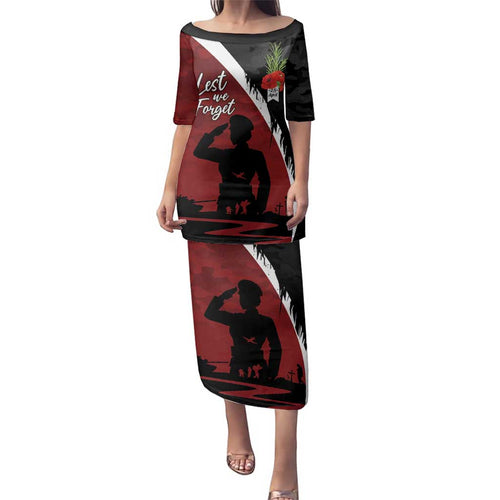 Anzac Day Women Veteran Family Matching Puletasi and Hawaiian Shirt Ode of Remembrance