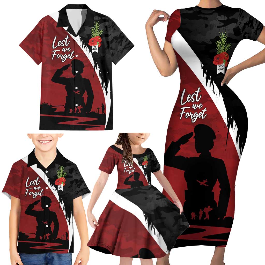 Anzac Day Women Veteran Family Matching Short Sleeve Bodycon Dress and Hawaiian Shirt Ode of Remembrance