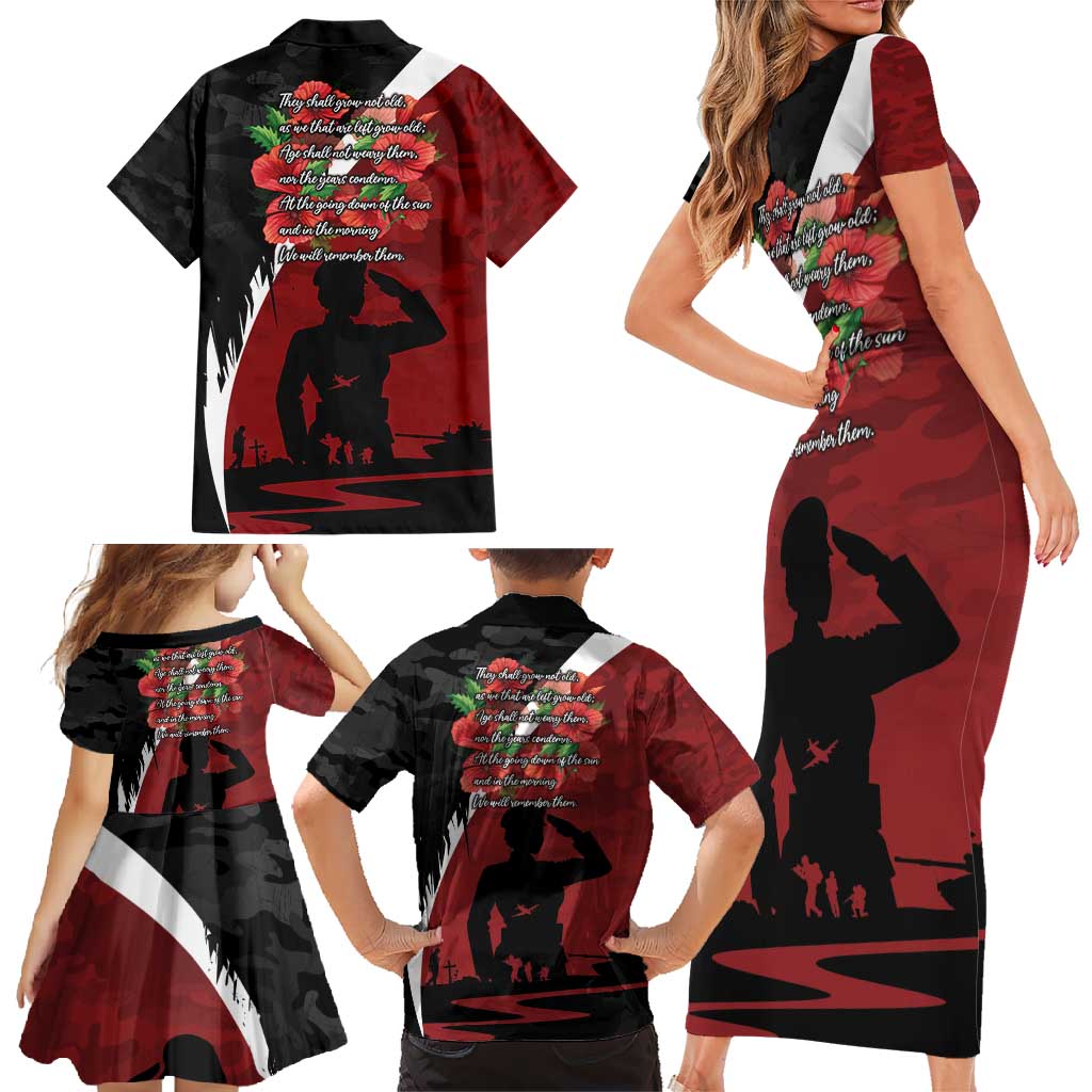 Anzac Day Women Veteran Family Matching Short Sleeve Bodycon Dress and Hawaiian Shirt Ode of Remembrance