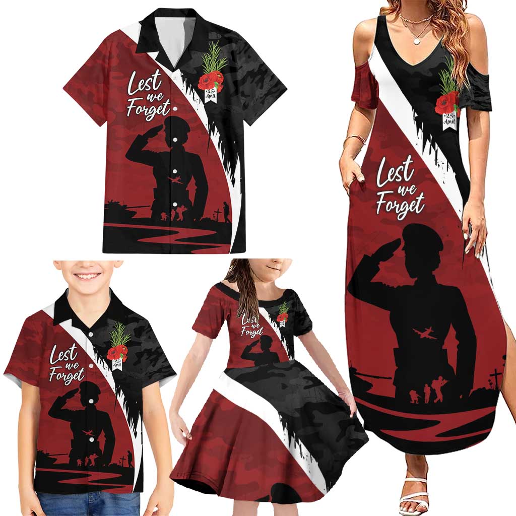 Anzac Day Women Veteran Family Matching Summer Maxi Dress and Hawaiian Shirt Ode of Remembrance