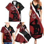Anzac Day Women Veteran Family Matching Summer Maxi Dress and Hawaiian Shirt Ode of Remembrance