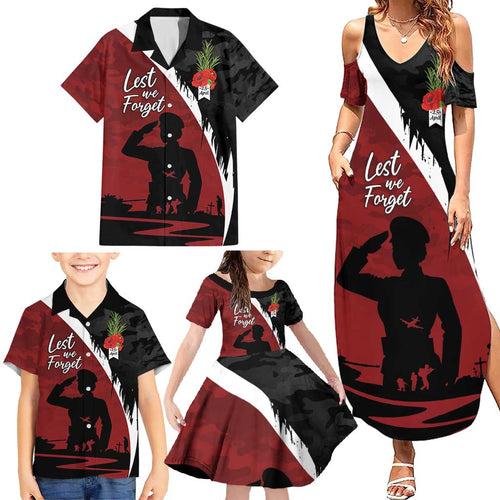Anzac Day Women Veteran Family Matching Summer Maxi Dress and Hawaiian Shirt Ode of Remembrance