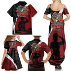 Anzac Day Women Veteran Family Matching Summer Maxi Dress and Hawaiian Shirt Ode of Remembrance