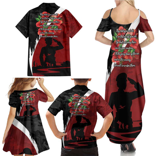 Anzac Day Women Veteran Family Matching Summer Maxi Dress and Hawaiian Shirt Ode of Remembrance