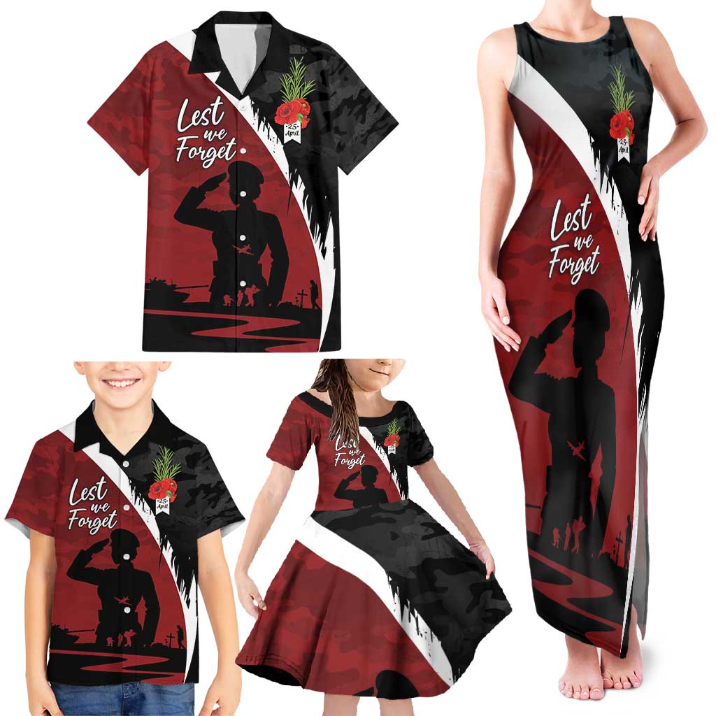 Anzac Day Women Veteran Family Matching Tank Maxi Dress and Hawaiian Shirt Ode of Remembrance