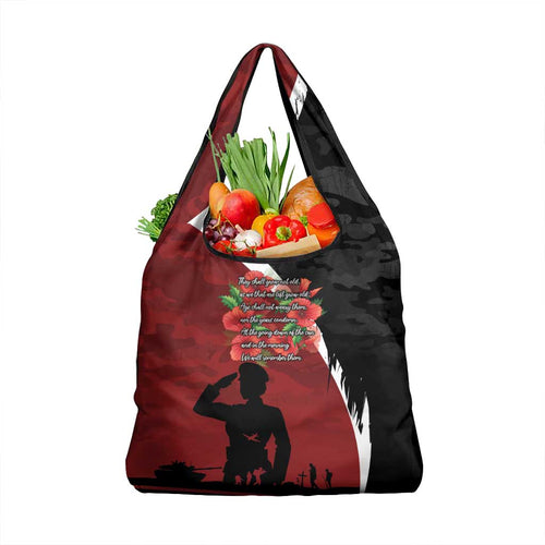 Anzac Day Women Veteran Grocery Bag Ode of Remembrance