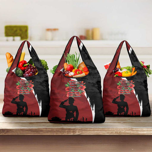 Anzac Day Women Veteran Grocery Bag Ode of Remembrance