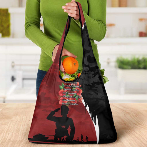 Anzac Day Women Veteran Grocery Bag Ode of Remembrance