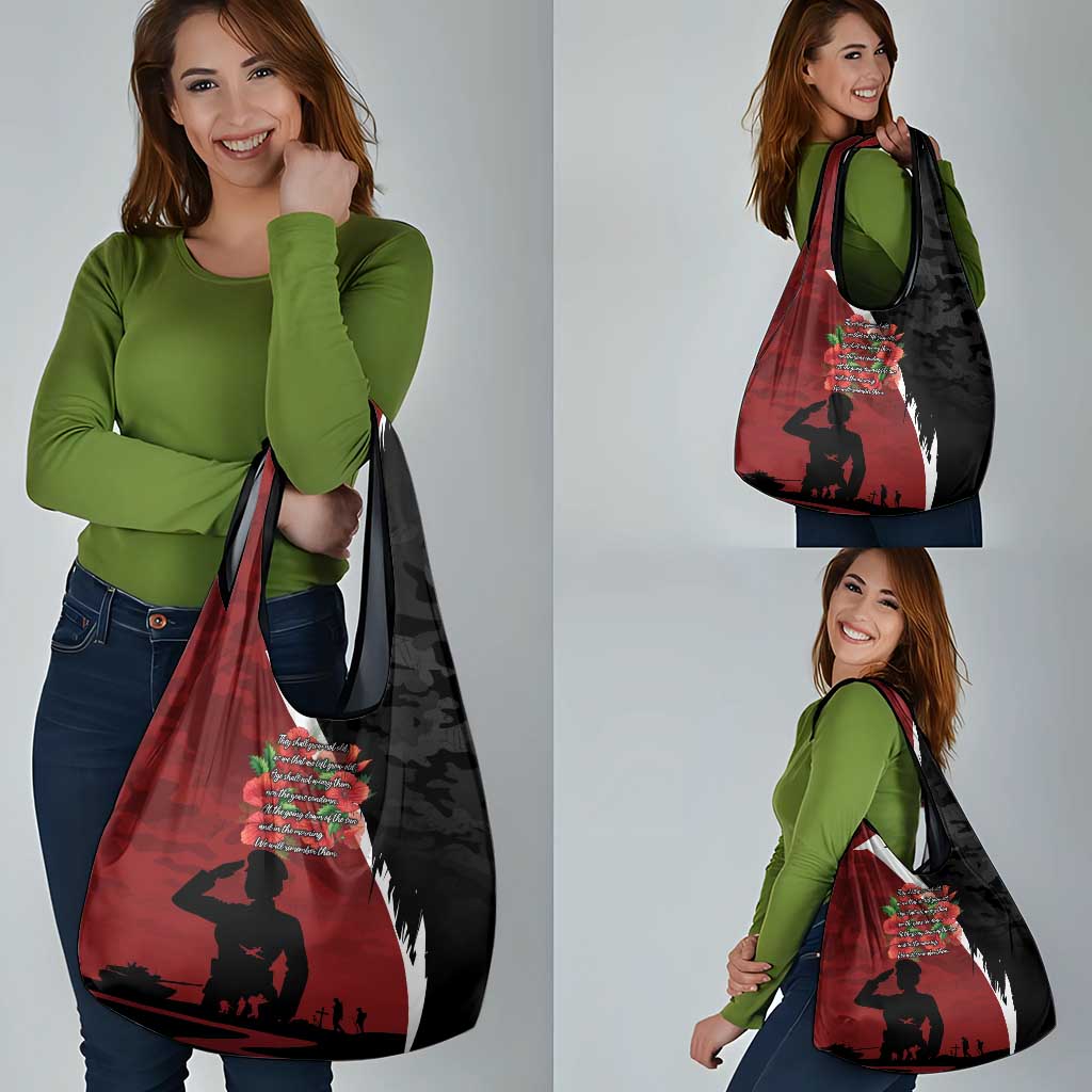 Anzac Day Women Veteran Grocery Bag Ode of Remembrance