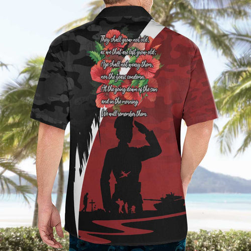 Anzac Day Women Veteran Hawaiian Shirt Ode of Remembrance