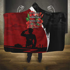 Anzac Day Women Veteran Hooded Blanket Ode of Remembrance