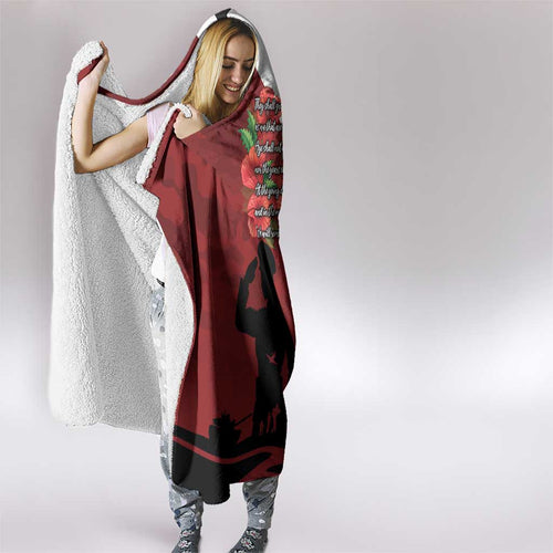Anzac Day Women Veteran Hooded Blanket Ode of Remembrance