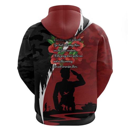 Anzac Day Women Veteran Hoodie Ode of Remembrance