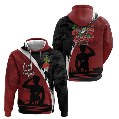 Anzac Day Women Veteran Hoodie Ode of Remembrance