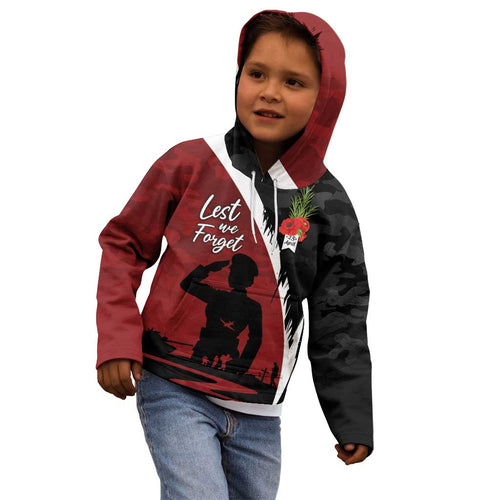 Anzac Day Women Veteran Kid Hoodie Ode of Remembrance