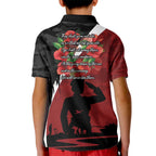 Anzac Day Women Veteran Kid Polo Shirt Ode of Remembrance