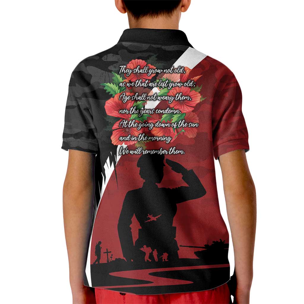 Anzac Day Women Veteran Kid Polo Shirt Ode of Remembrance