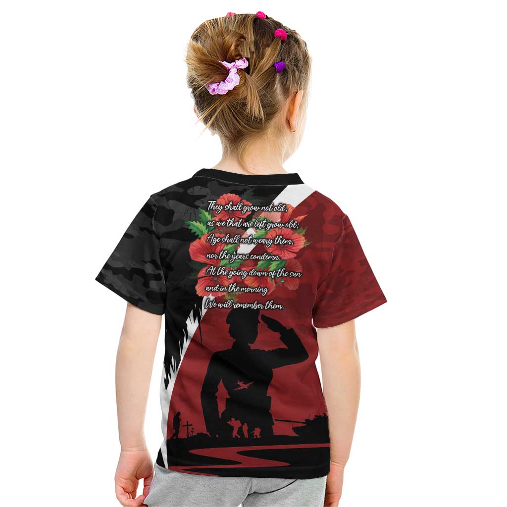 Anzac Day Women Veteran Kid T Shirt Ode of Remembrance
