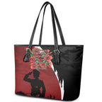 Anzac Day Women Veteran Leather Tote Bag Ode of Remembrance