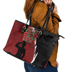 Anzac Day Women Veteran Leather Tote Bag Ode of Remembrance