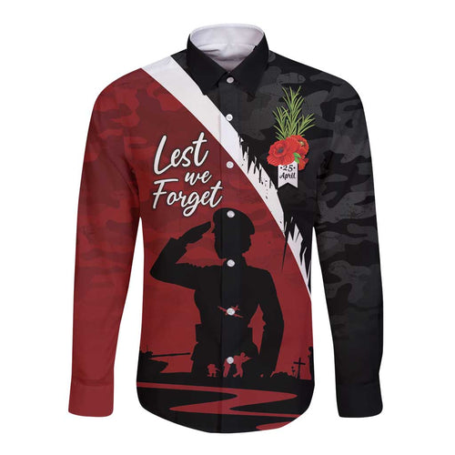 Anzac Day Women Veteran Long Sleeve Button Shirt Ode of Remembrance