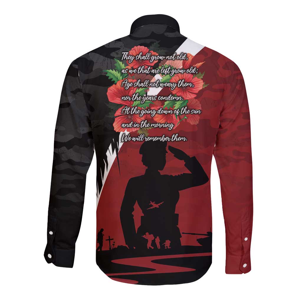 Anzac Day Women Veteran Long Sleeve Button Shirt Ode of Remembrance
