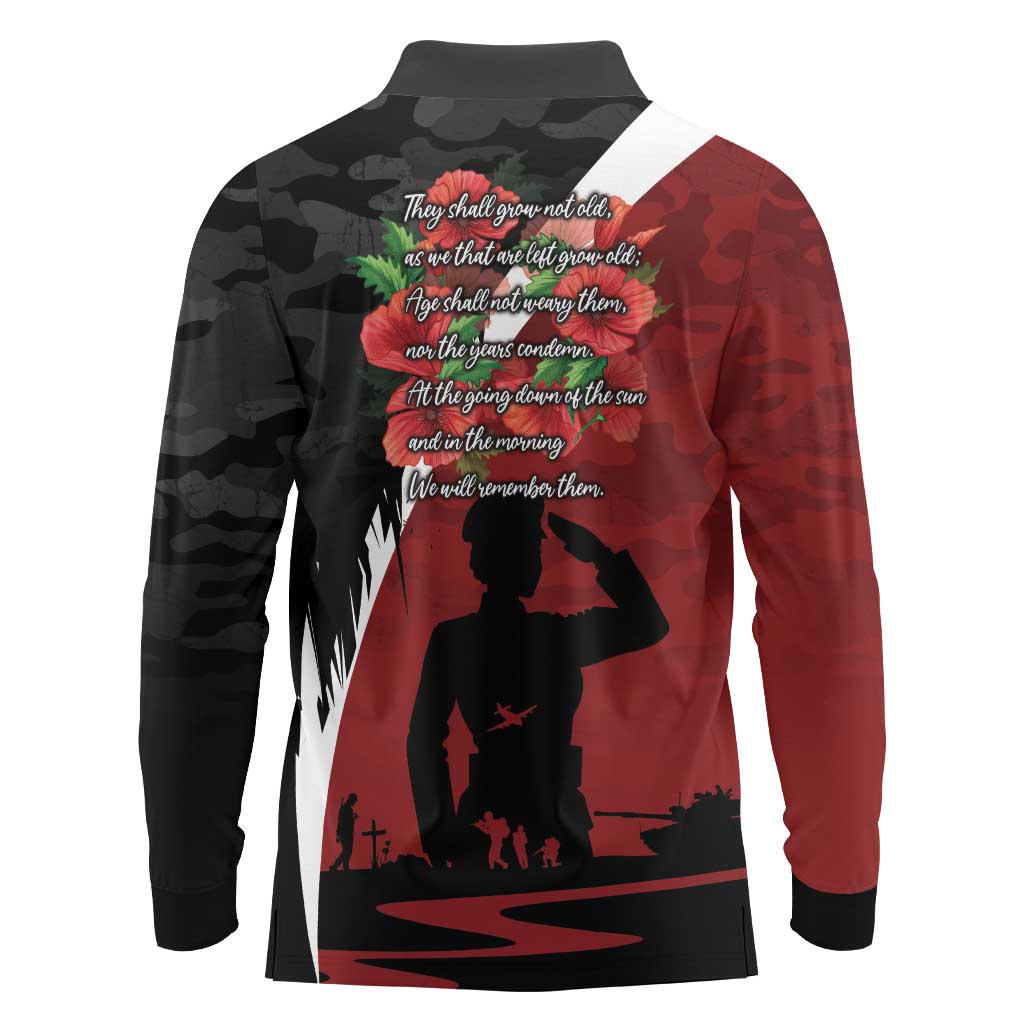 Anzac Day Women Veteran Long Sleeve Polo Shirt Ode of Remembrance